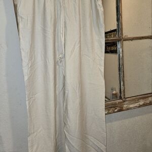 Haute Monde Cream Wide Leg Pants